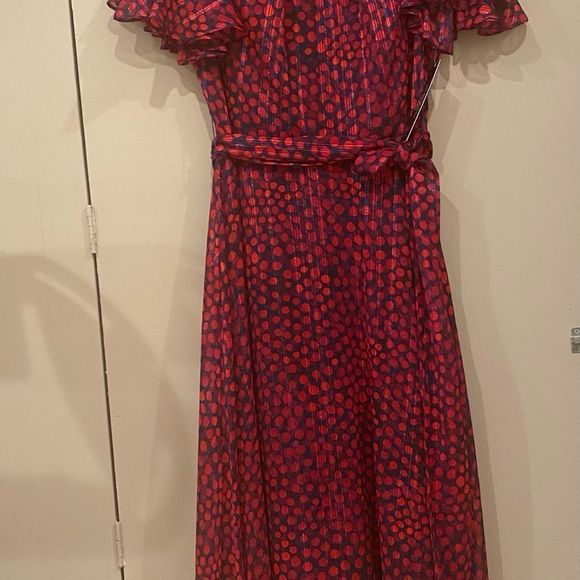 Navy Pink Dot Dress - Picture 9 of 10